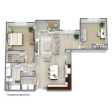 Spur 16 has floor plan B3 that includes 1 bed and 1 bath townhomes to lease.